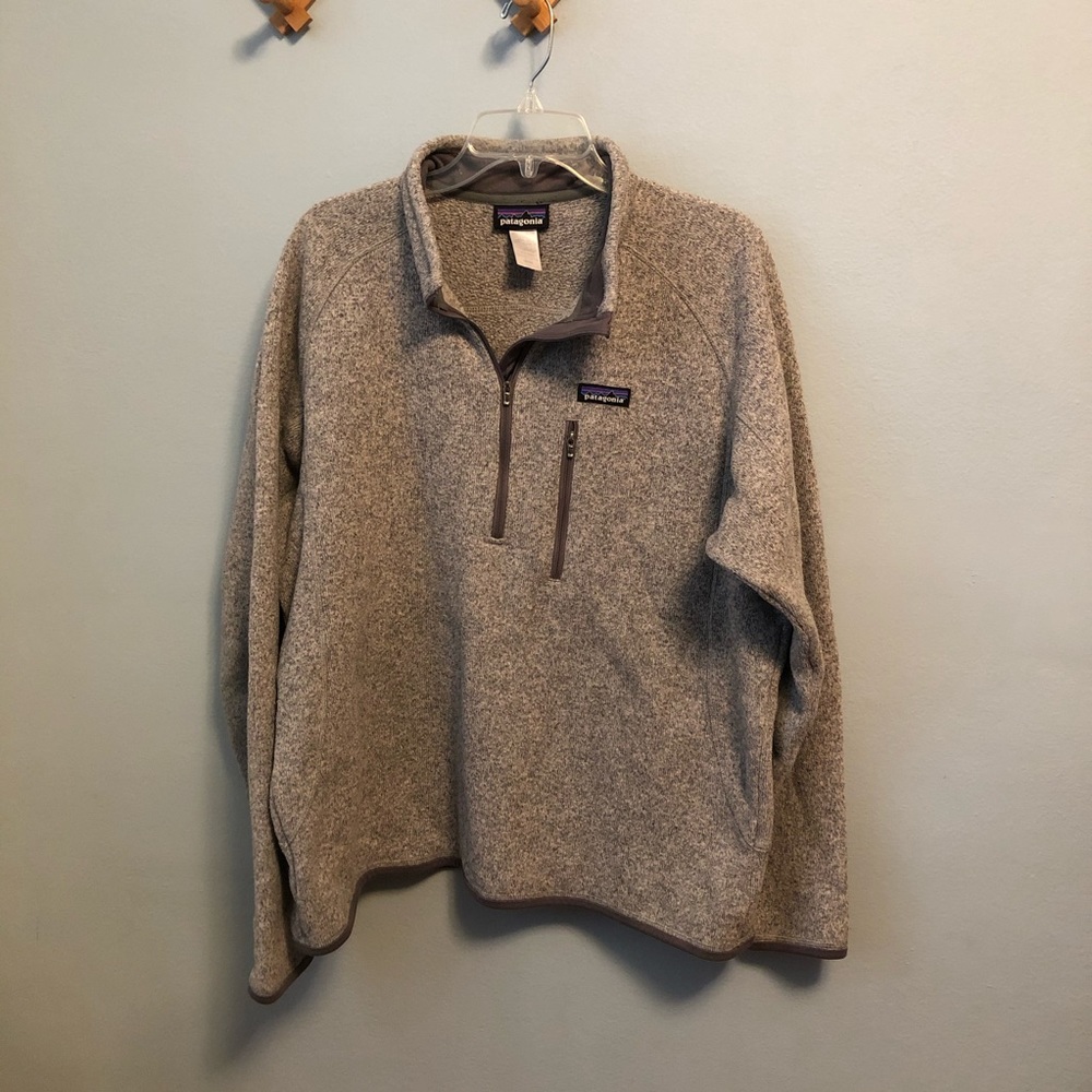 Patagonia men’s gray 1/4 zip better sweater Sz L